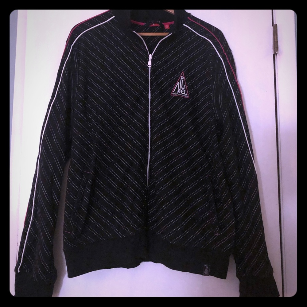 Puma- Black , white and Hot pink detail,  zip up.